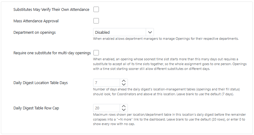 Manage Location Preferences