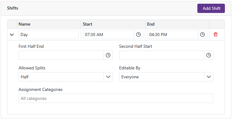 Manage Location Preferences Shifts
