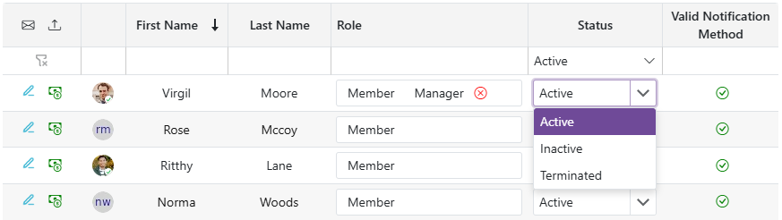 Substitute Status Filter